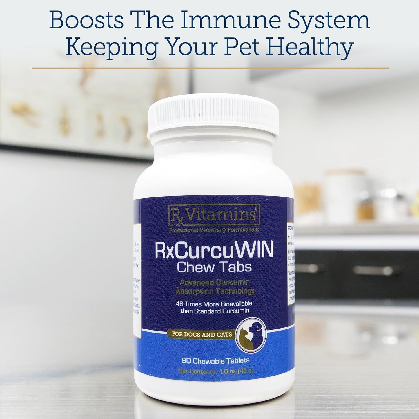 CurcuWIN for Pets - Curcumin Supplement for Cats and Dogs - Immune and Digestive Support - Joint Health - 90ct