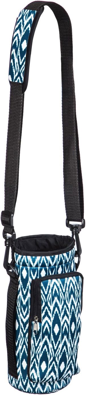 Cypress Home B. Boutique Ikat Neoprene Travel Water Bottle Carrier for Hiking and Outdoor Activities - Stroller-Friendly