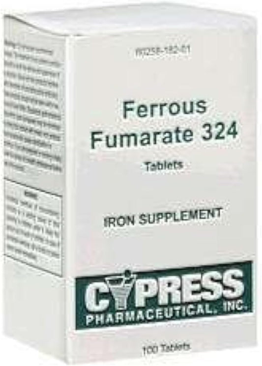 Cypress Pharmaceutical Ferrous Fumarate Tablets 324mg - 100 Count Box