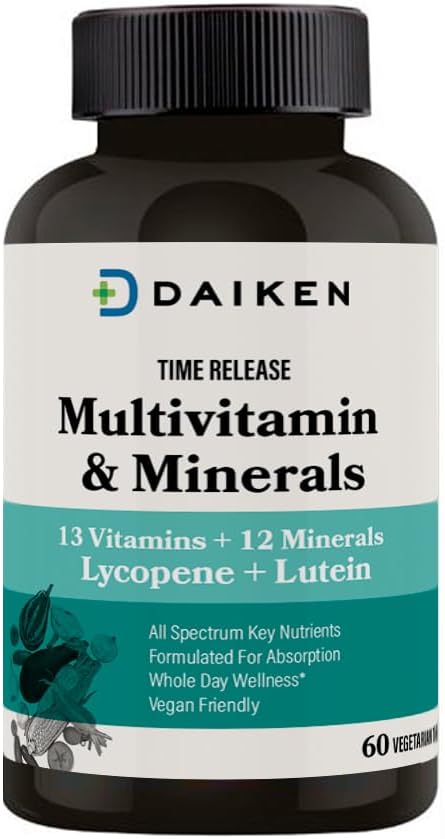 DAIKEN 27 Full Spectrum Mini Multivitamin with Lutein, Lycopene, and Folic Acid - Time Released, Vegan Formula for Women and Men - 60 Easy-to-Swallow Tablets