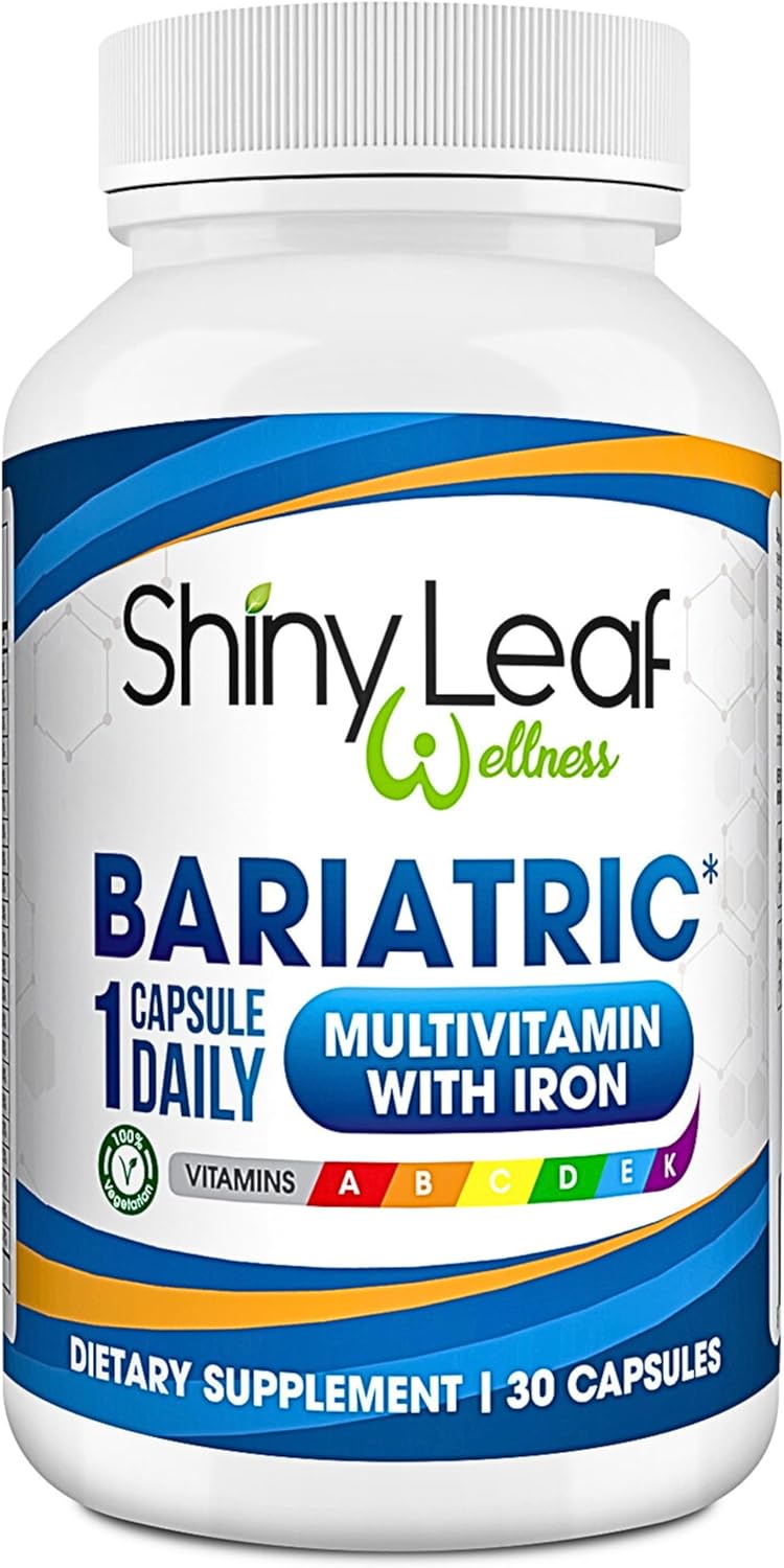 Daily Bariatric Multivitamin with Iron, CoQ10 100mg for Energy and Brain Health - 1 Month Supply