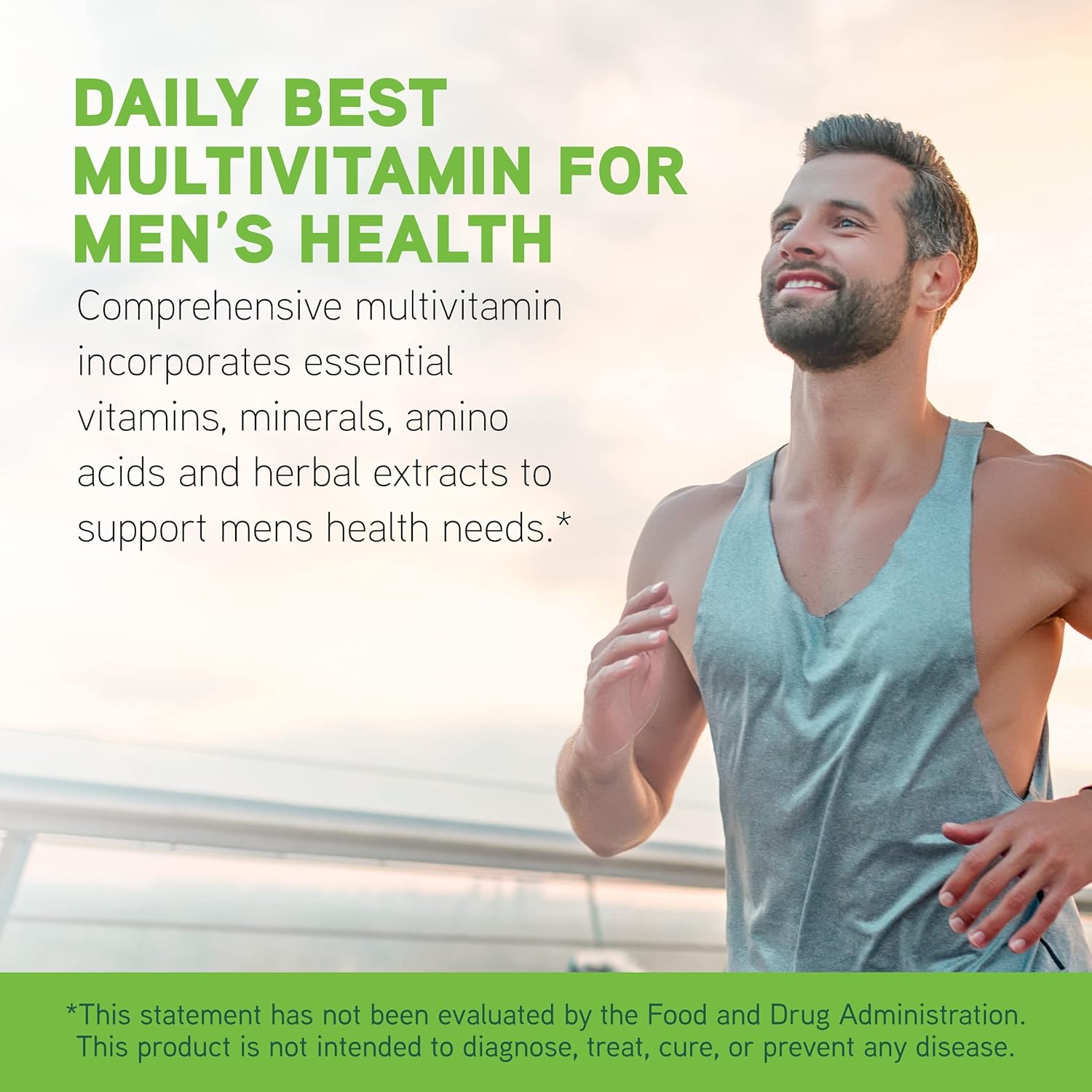 Daily Best Men - Vegetarian Gluten-Free Dietary Supplement with Vitamin B6, B12, C, K2 - 90 Capsules