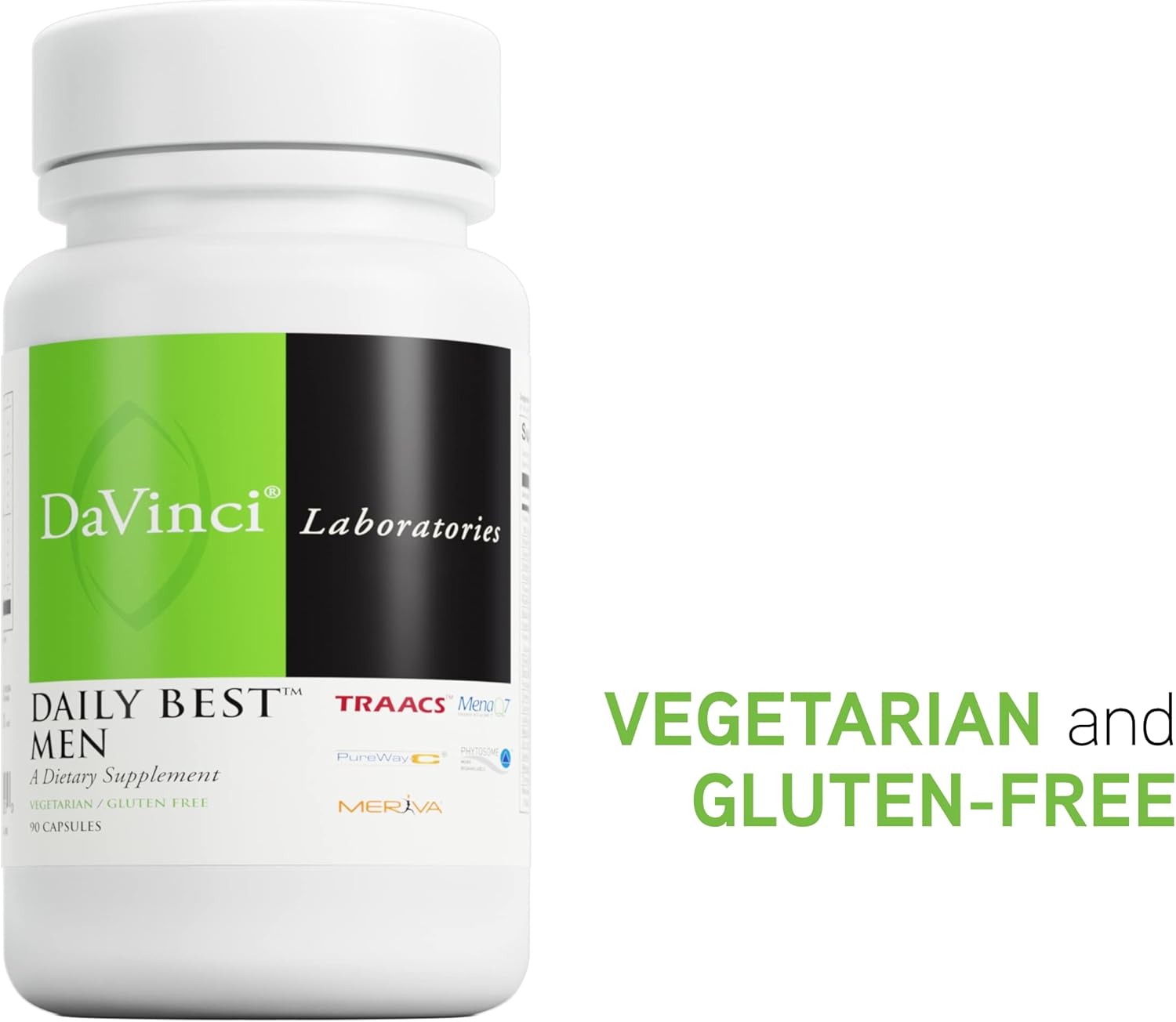 Daily Best Men - Vegetarian Gluten-Free Dietary Supplement with Vitamin B6, B12, C, K2 - 90 Capsules