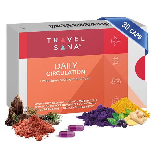 Daily Circulation Support Supplement with Antioxidant Powerhouse - Maqui Berry, Ginger, Pycnogenol - 30 Vegan Capsules for Inflammation & Blood Sugar