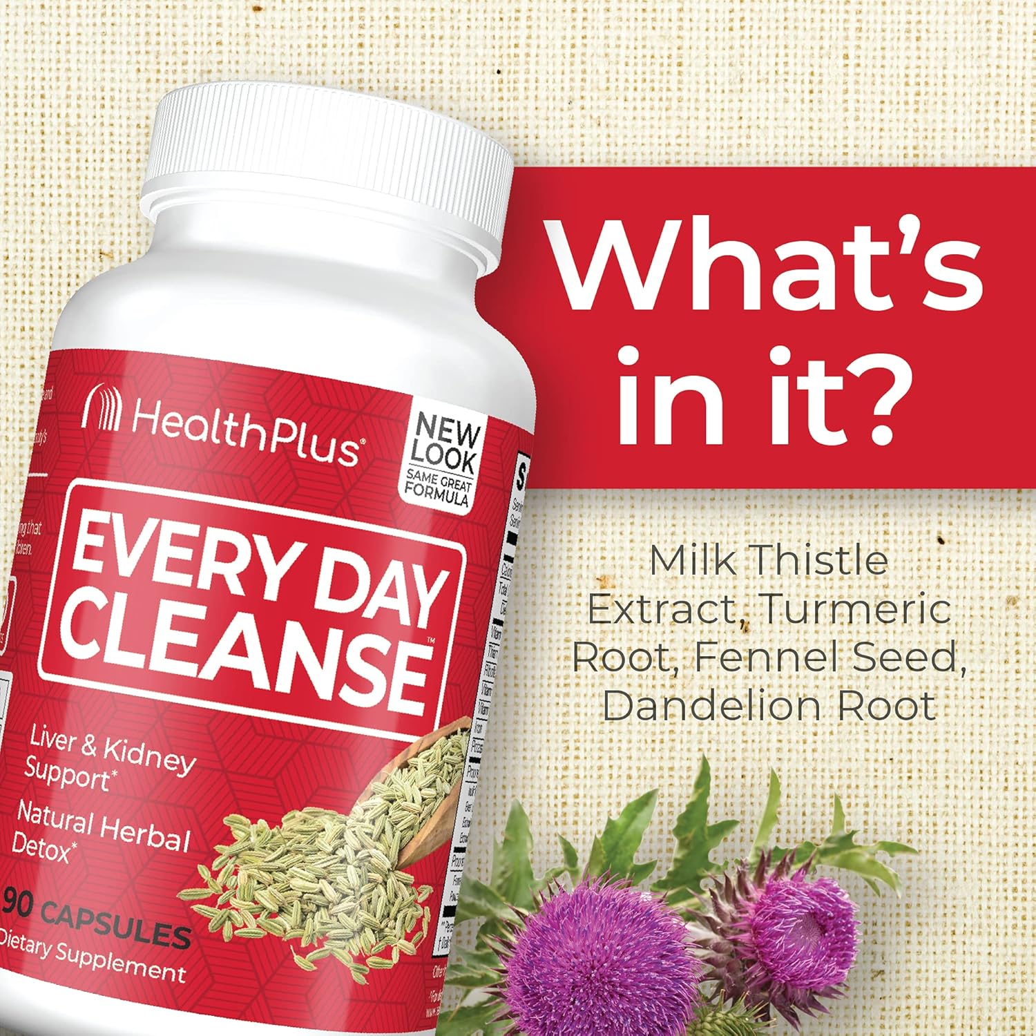 Daily Cleanse Health Supplement, 90 Capsules for 30-Day Supply