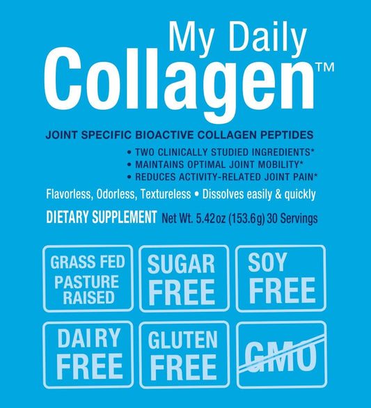 Daily Collagen Peptides Powder with Vitamin C for Joint Support - Ideal for Relieving Achy Knees, Sore Hands, and Knotted Shoulders