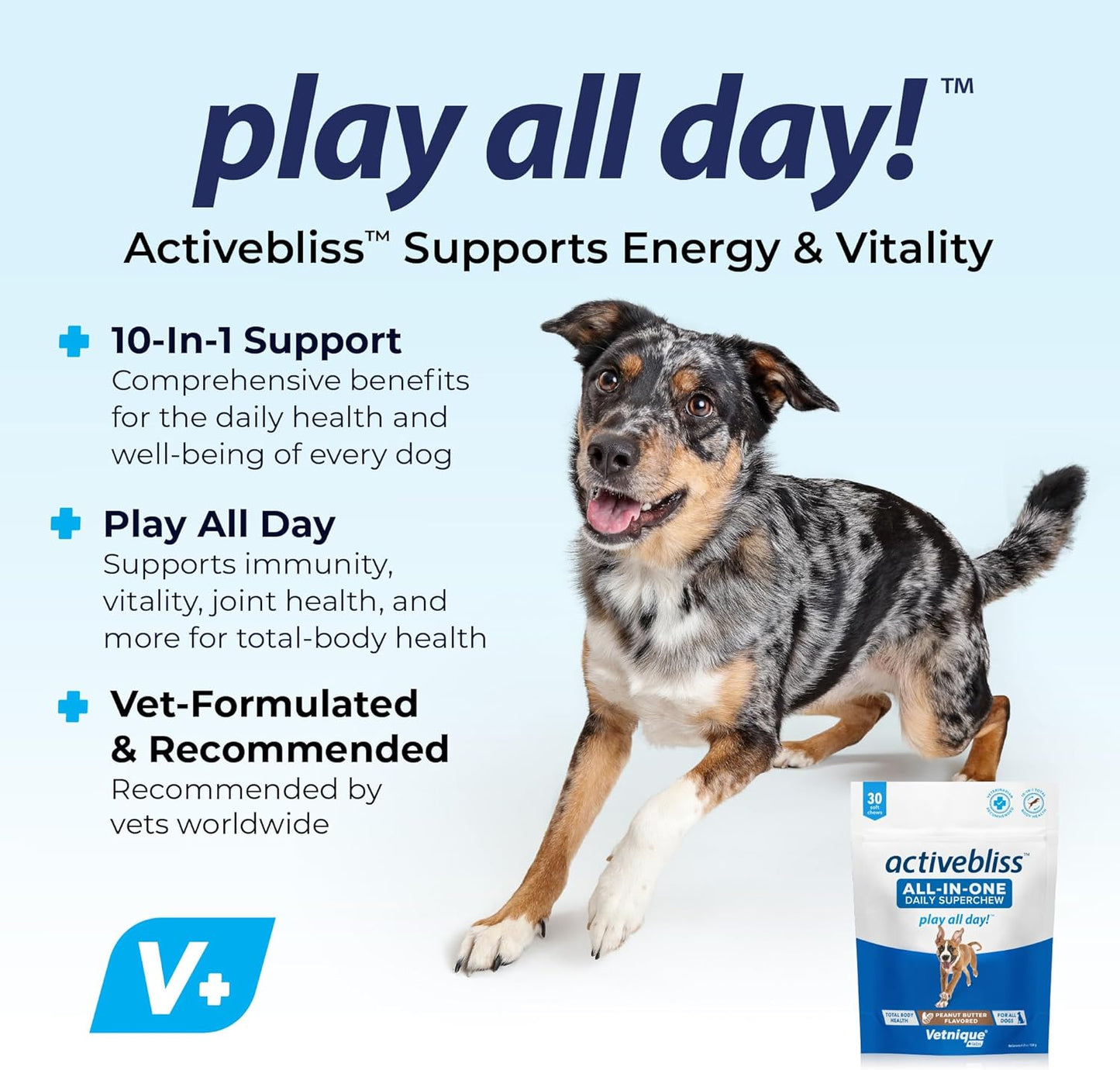 Daily Dog Multivitamin Treat with Glucosamine, Omega 3, Digestive Enzymes & Probiotics - Vet Recommended for Joint & Immune Health