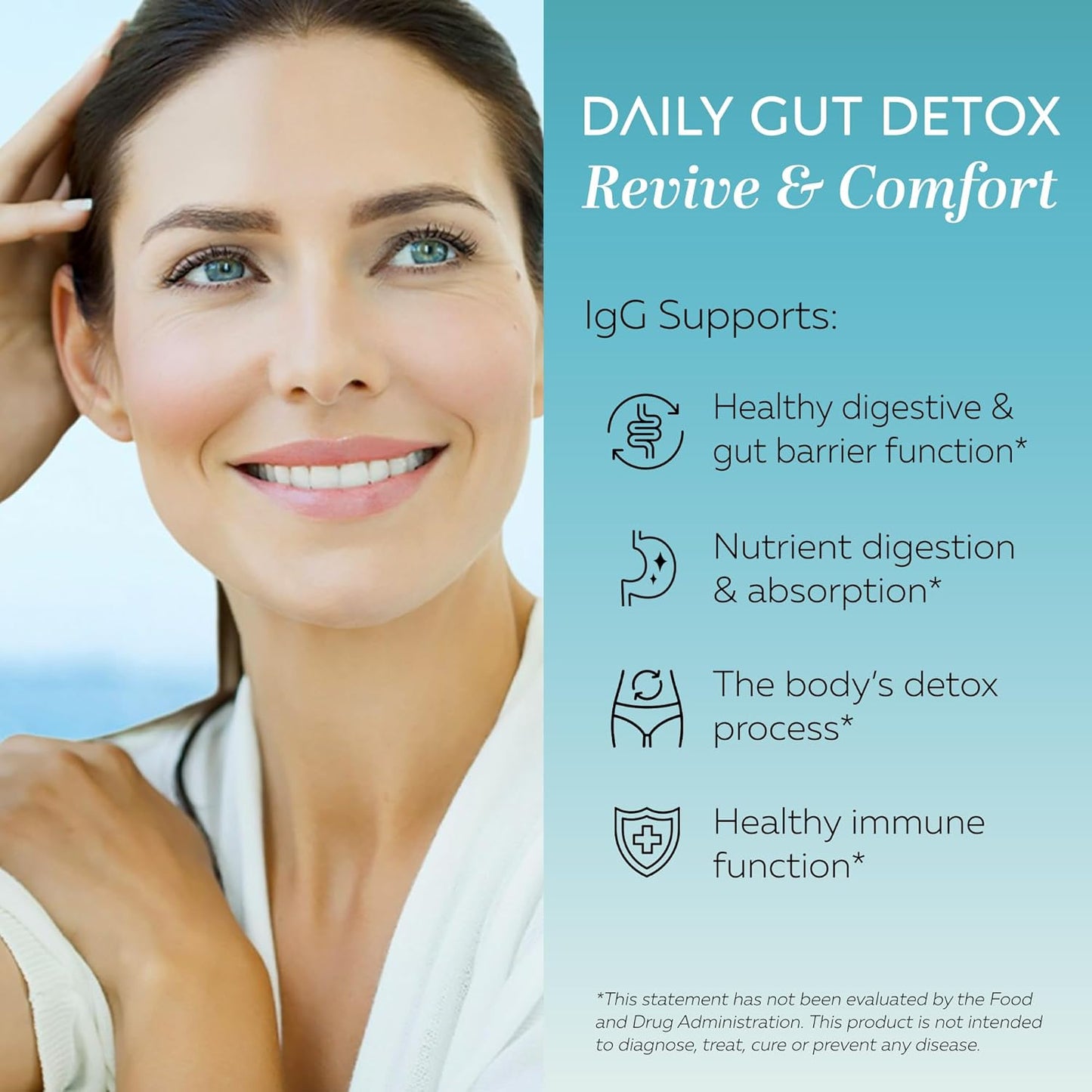 Daily Gut Health Detox with IgG Dairy-Free Colostrum Capsules - 120 Count