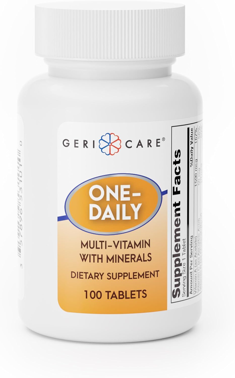 Daily Multivitamin and Mineral Supplement Tablets for Seniors - 100 Count Pack - GeriCare Formula