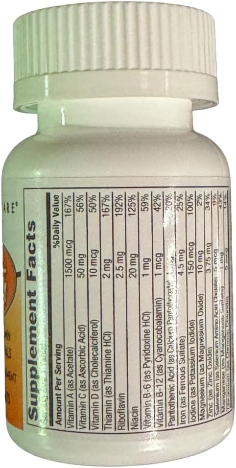 Daily Multivitamin and Mineral Supplement Tablets for Seniors - 100 Count Pack - GeriCare Formula