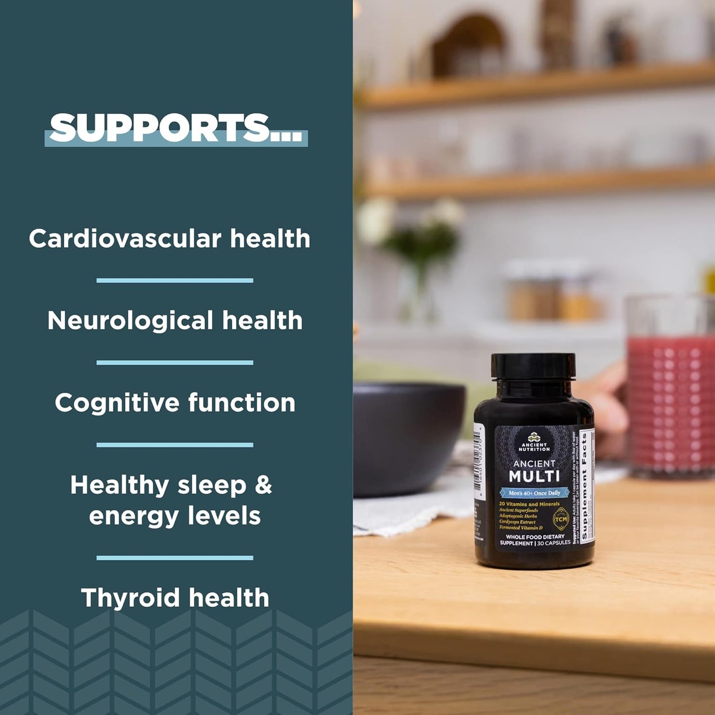 Daily Multivitamin Capsules for Men and Women 40+, 30 Count Each