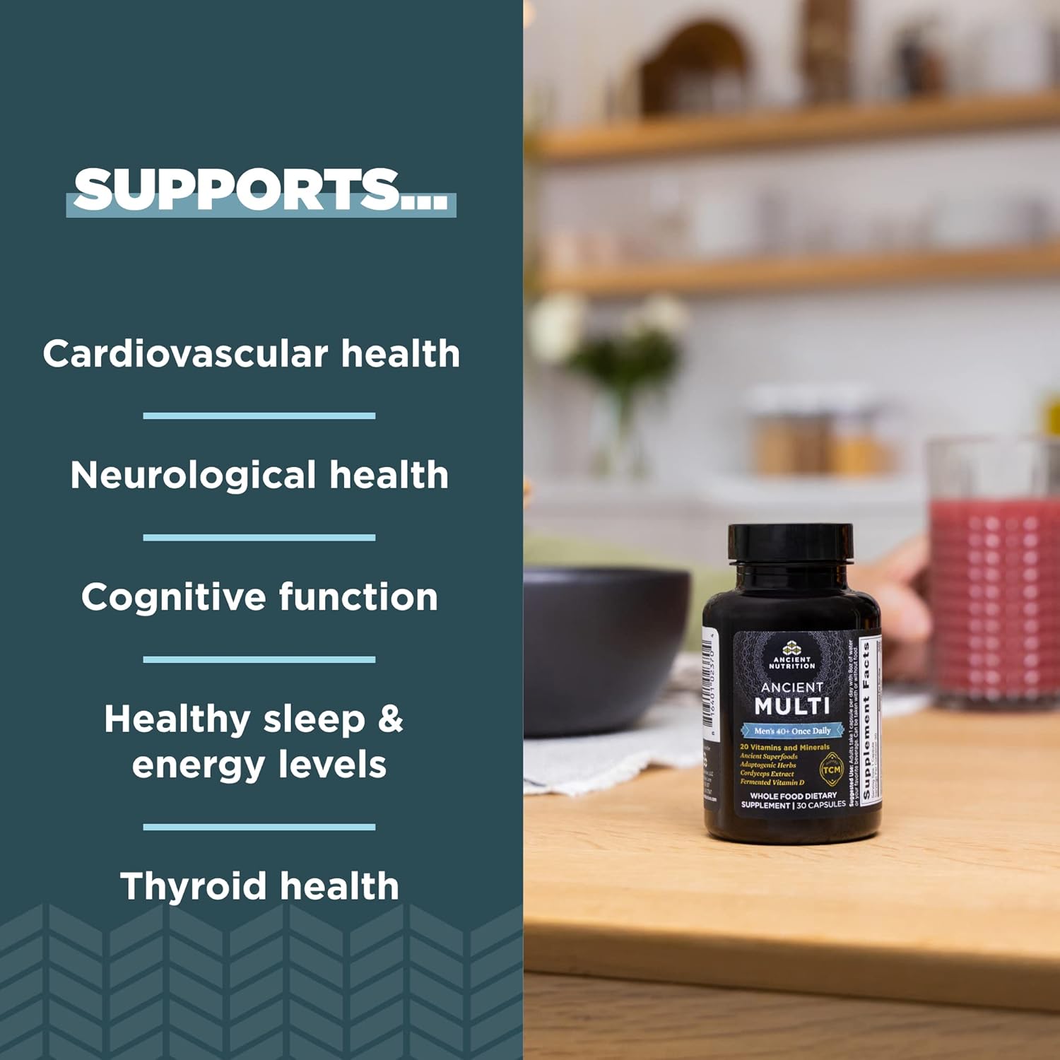 Daily Multivitamin Capsules for Men and Women 40+, 30 Count Each