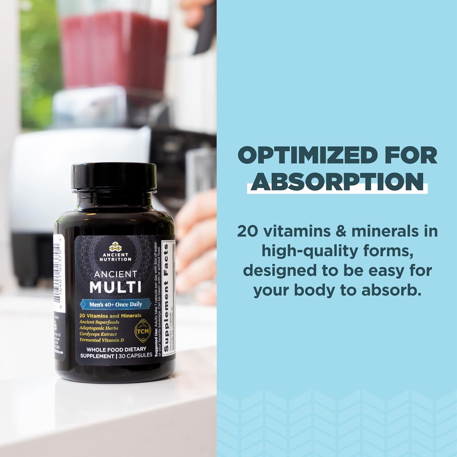 Daily Multivitamin Capsules for Men and Women 40+, 30 Count Each