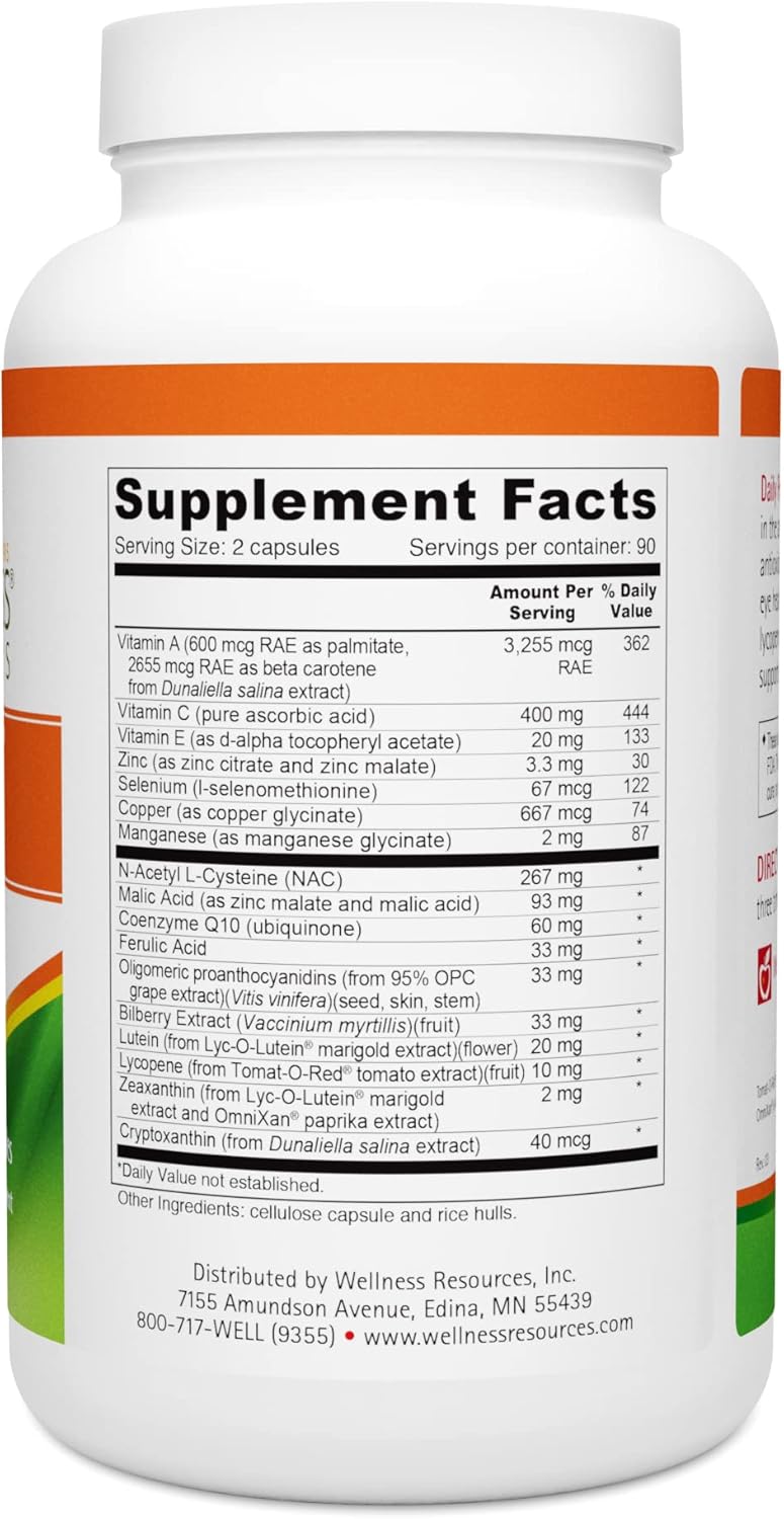 Daily Protector Eye & Immune Supplement - Boost Eye, Immune, and Skin Health with Lutein, Lycopene, Zeaxanthin, and Bilberry