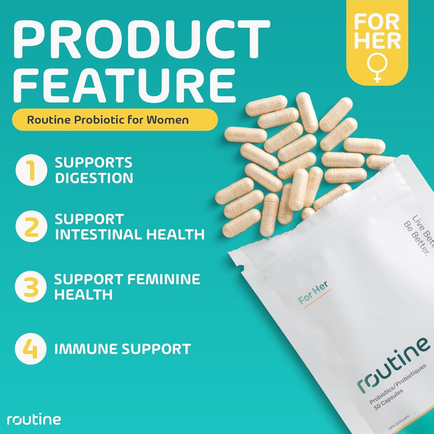 Dairy-Free Organic Probiotics for Women - 24 Billion CFU Daily Capsules for Digestive & Feminine Health - 30 Capsule Refill