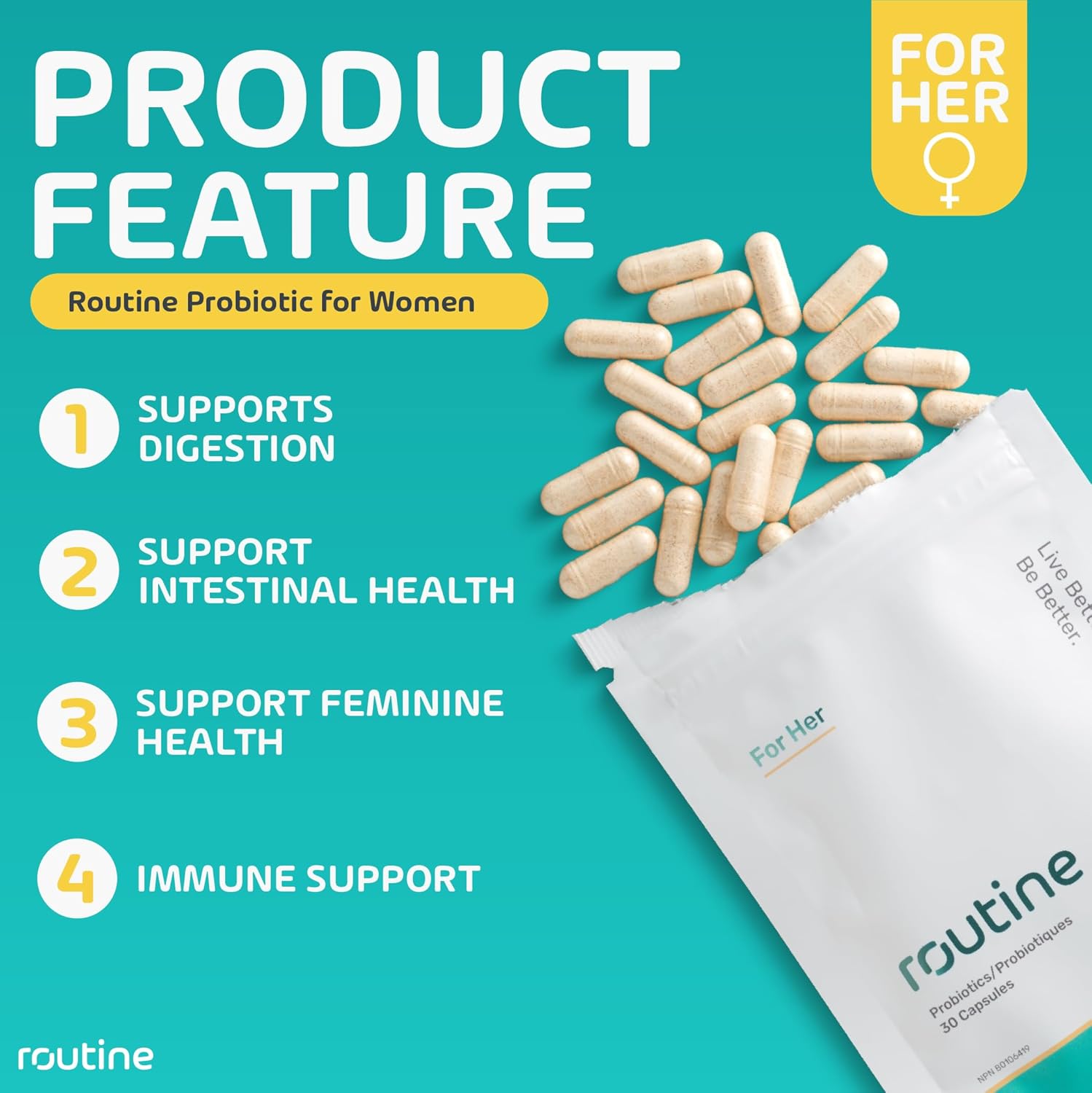 Dairy-Free Organic Probiotics for Women - 24 Billion CFU Daily Capsules for Digestive & Feminine Health - 30 Capsule Refill