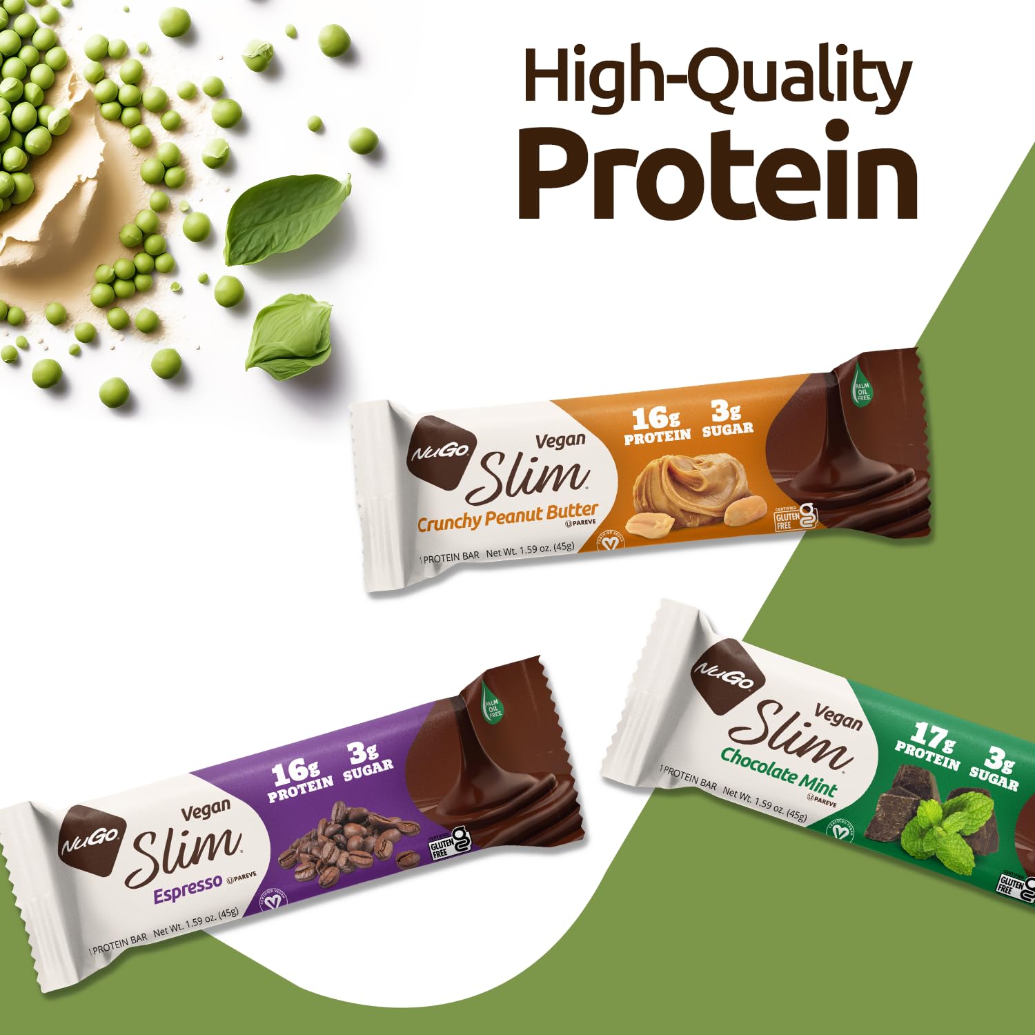 Dark Chocolate Chocolate Chip Bar - NuGo Protein-Rich Snack with Real Dark Chocolate
