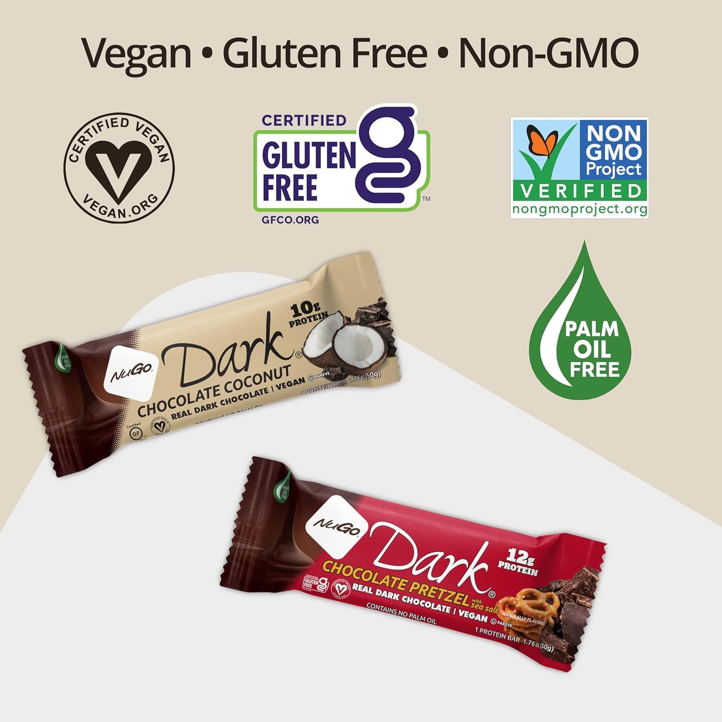Dark Chocolate Chocolate Chip Bar - NuGo Protein-Rich Snack with Real Dark Chocolate