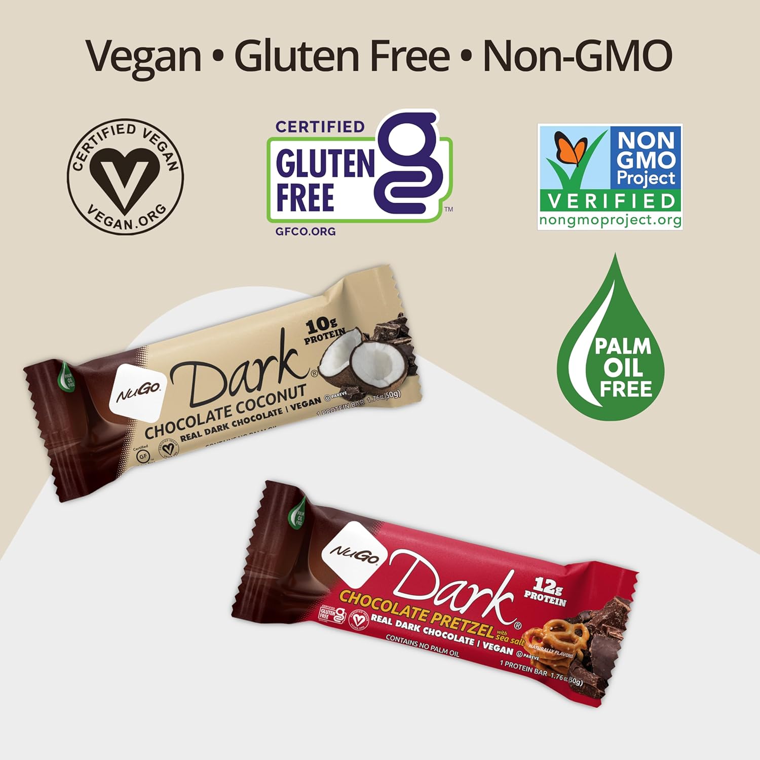 Dark Chocolate Chocolate Chip Bar - NuGo Protein-Rich Snack with Real Dark Chocolate