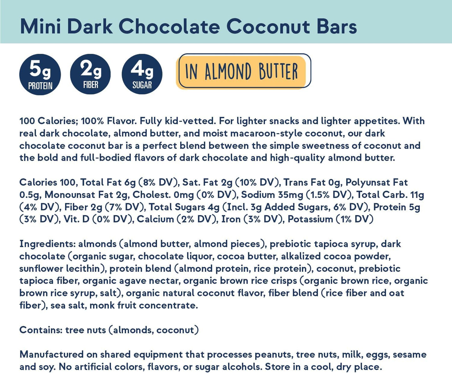 Dark Chocolate Coconut Zing Bars - 100 Calories, Moist and Delicious (18 Snack Size Bars)