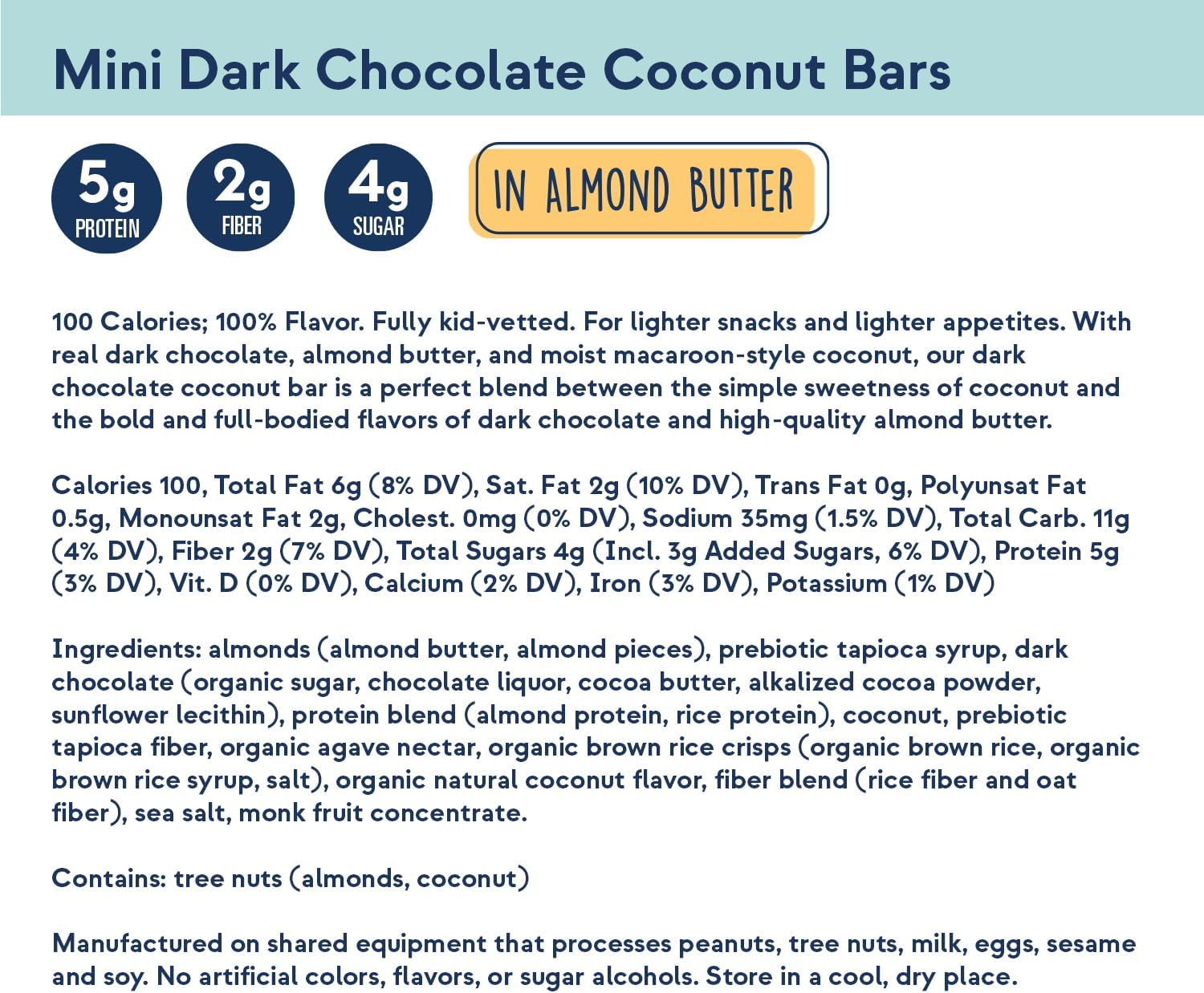 Dark Chocolate Coconut Zing Bars - 100 Calories, Moist and Delicious (18 Snack Size Bars)
