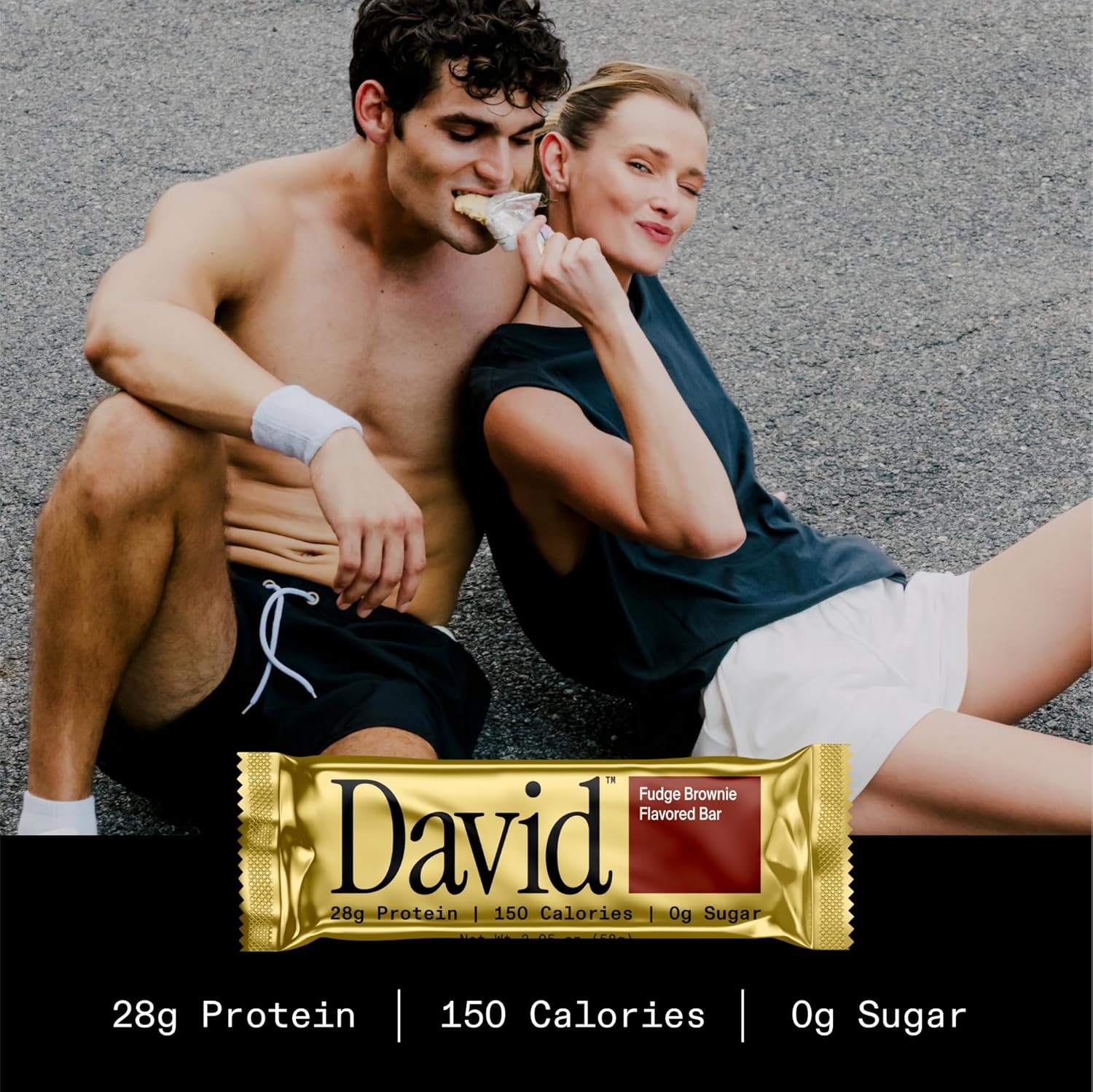 David Protein Bar Variety Pack - 4 Bars, 28g Protein, 150 Calories, Sugar-Free, High Protein, Low Carb, Gluten-Free