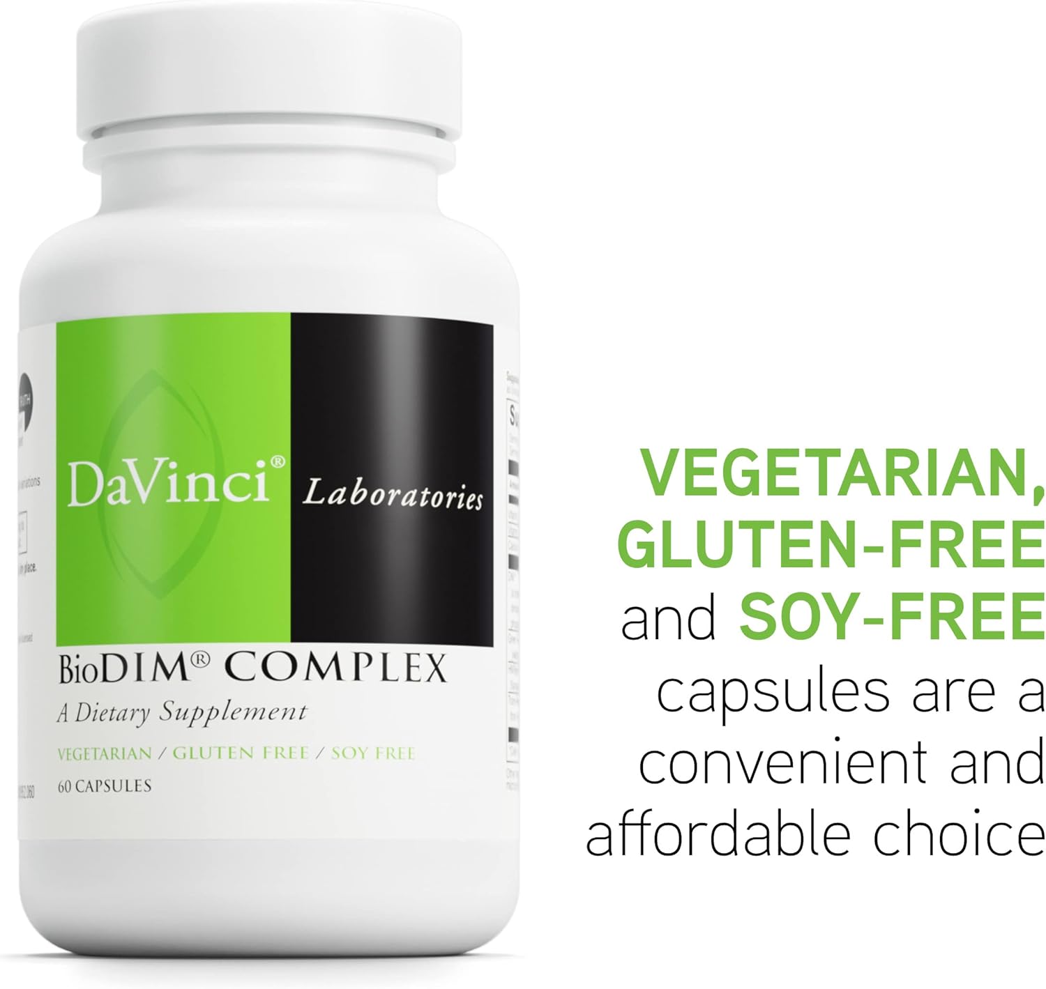 DAVINCI Labs BioDIM Complex - Hormone Support Supplement with Vitamin D3, Green Tea Extract, Vitamin E, & More - 60 Capsules