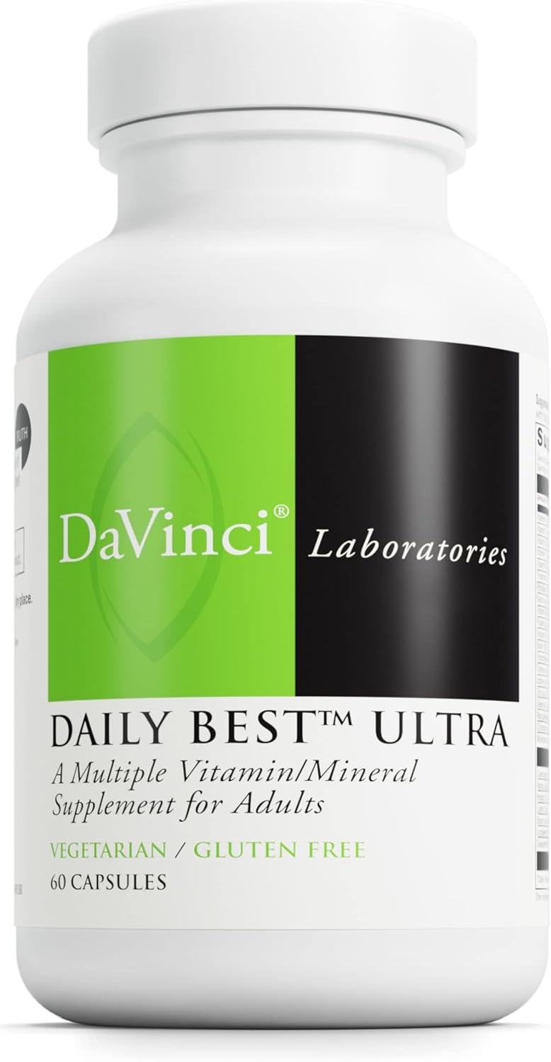 DaVinci Labs Daily Best Ultra - Cardiovascular and Bone Health Support Supplement - B Vitamins, Minerals, CoQ10, Lycopene - 60 Capsules