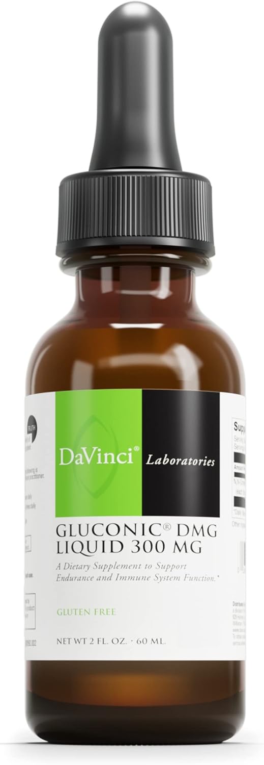 DAVINCI Labs Gluconic DMG Liquid 300mg - Supports Immune, Muscle, Heart, & Brain Health - 2 fl oz