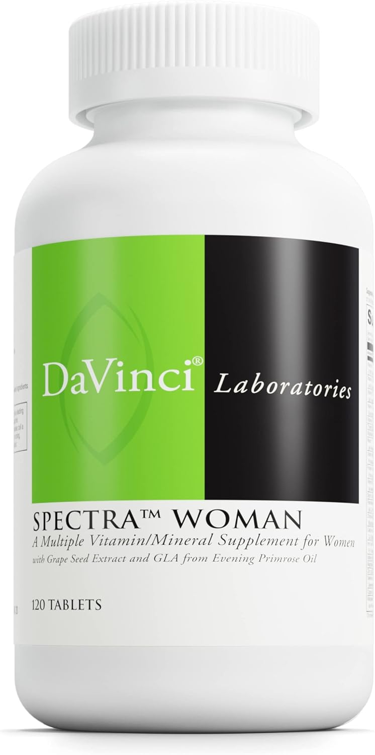 DAVINCI Labs Spectra Woman - Bone Health & Women's Needs Supplement - Vitamins, Minerals, Calcium, Beta Carotene, L-Cysteine - 120 Tablets