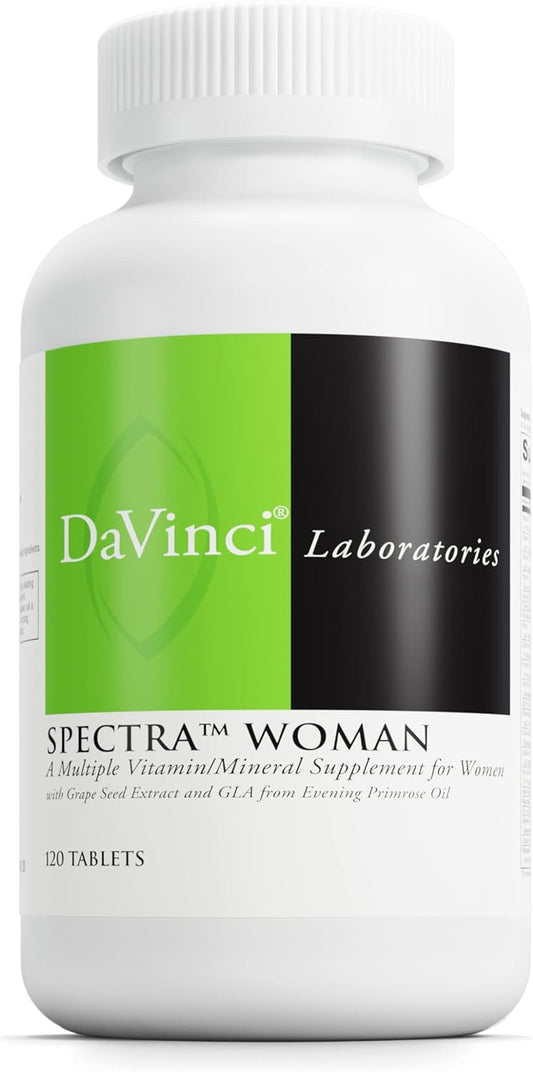 DAVINCI Labs Spectra Woman - Bone Health & Women's Needs Supplement - Vitamins, Minerals, Calcium, Beta Carotene, L-Cysteine - 120 Tablets