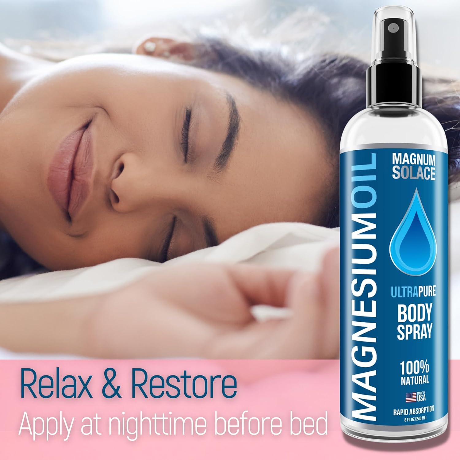 Dead Sea Source Magnesium Oil Spray - Pure & Natural Topical Magnesium Solution from Magnum Solace