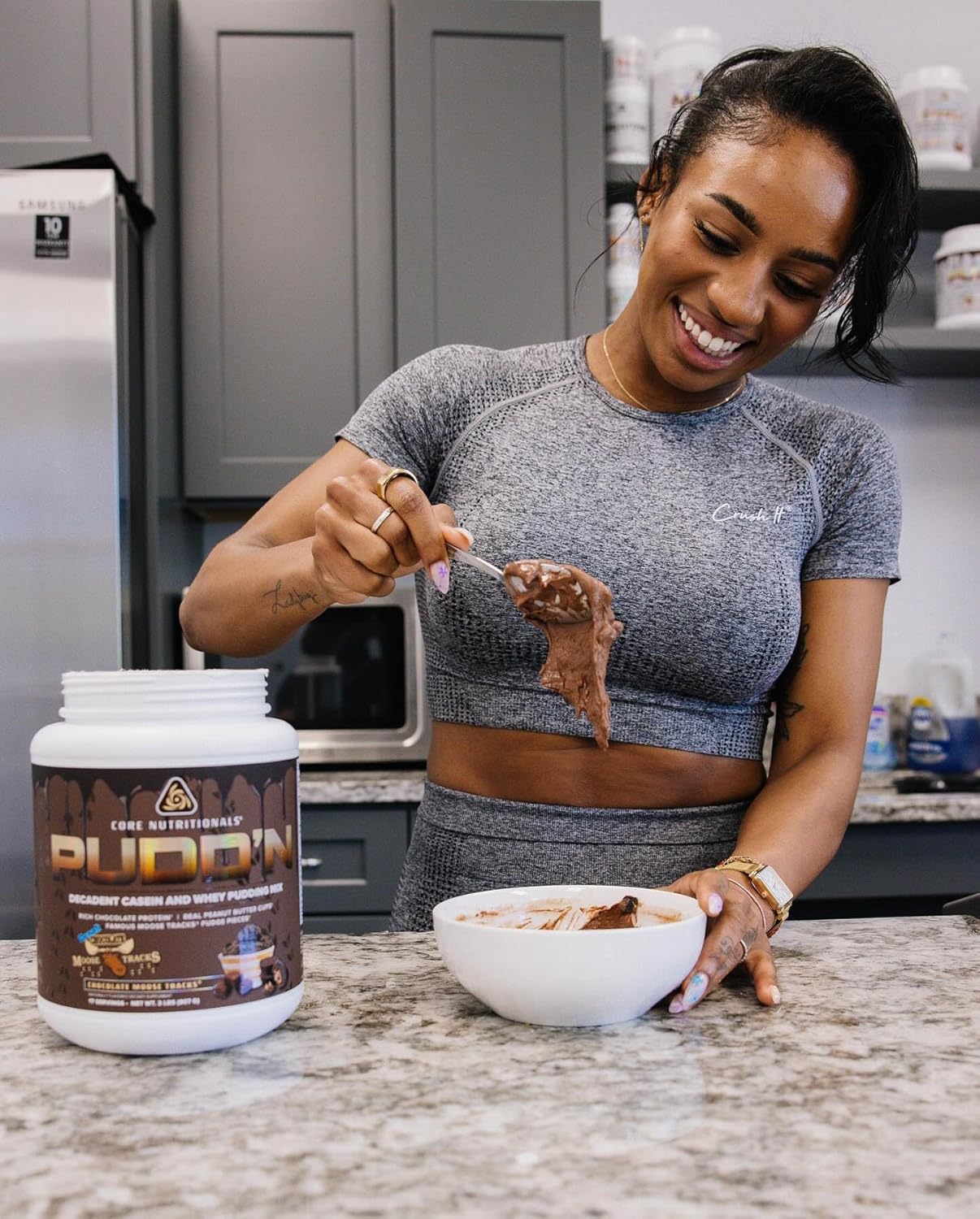 Decadent Protein Pudding Mix with 20G Protein, Full Disclosure Casein Blend, Sustained Release, 17 Servings - Chocolate Moose Tracks, 2 lb