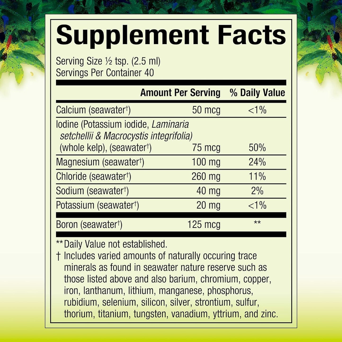 Deep Ocean Minerals - Natural Factors Whole Earth & Sea - 3.38 oz Bottle