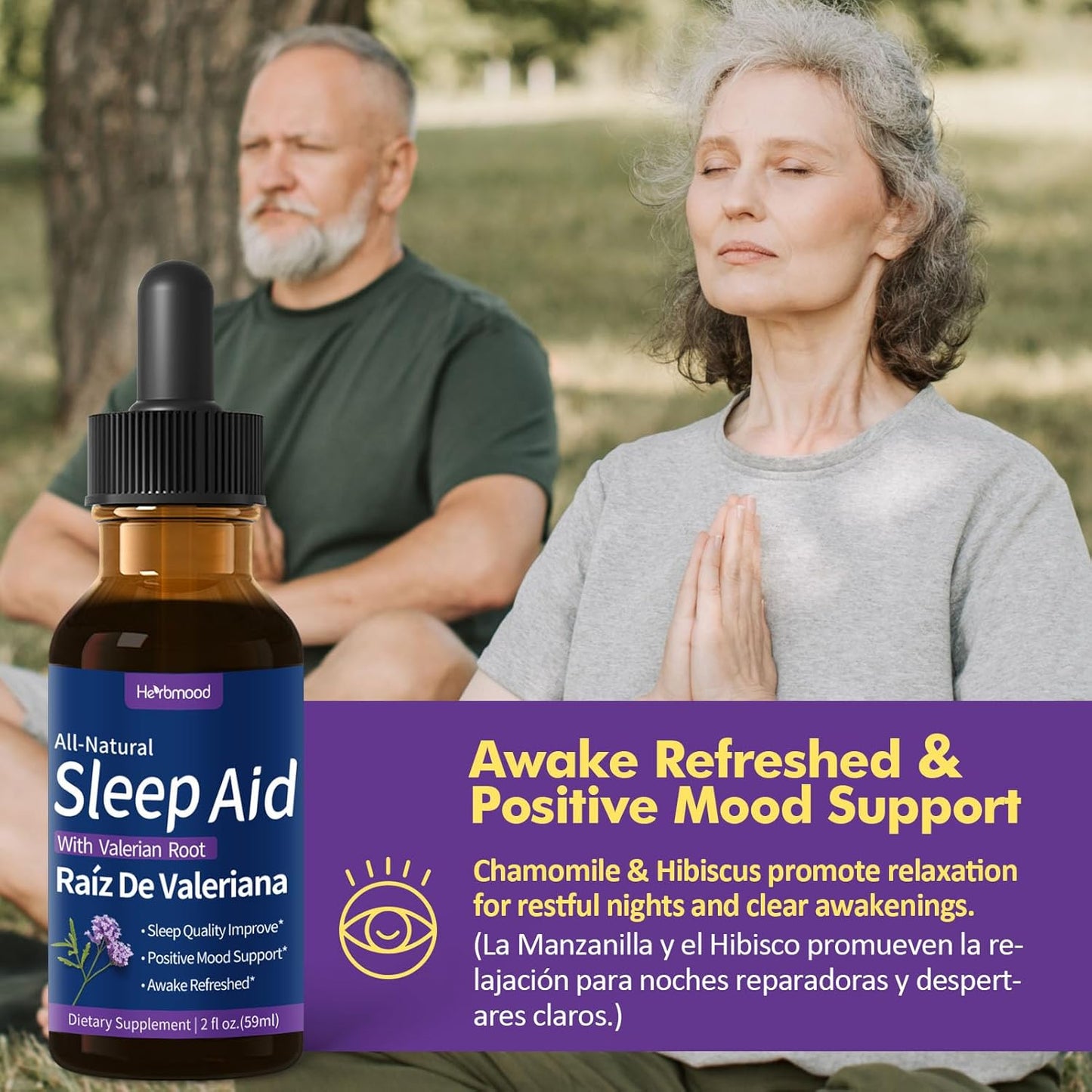 Deep Sleep Support Drops with Valerian Root, Chamomile, and Hibiscus Flower - Natural Herbal Extract Liquid for Restful Sleep - 4oz