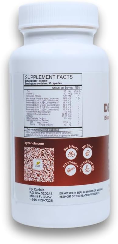 Defense Up Immune System Support Supplement with Bioactive Protein Whey, Zinc, and Vitamin D - 30 Capsules