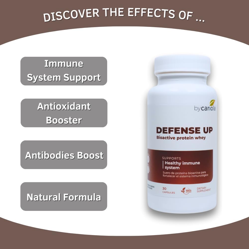 Defense Up Immune System Support Supplement with Bioactive Protein Whey, Zinc, and Vitamin D - 30 Capsules