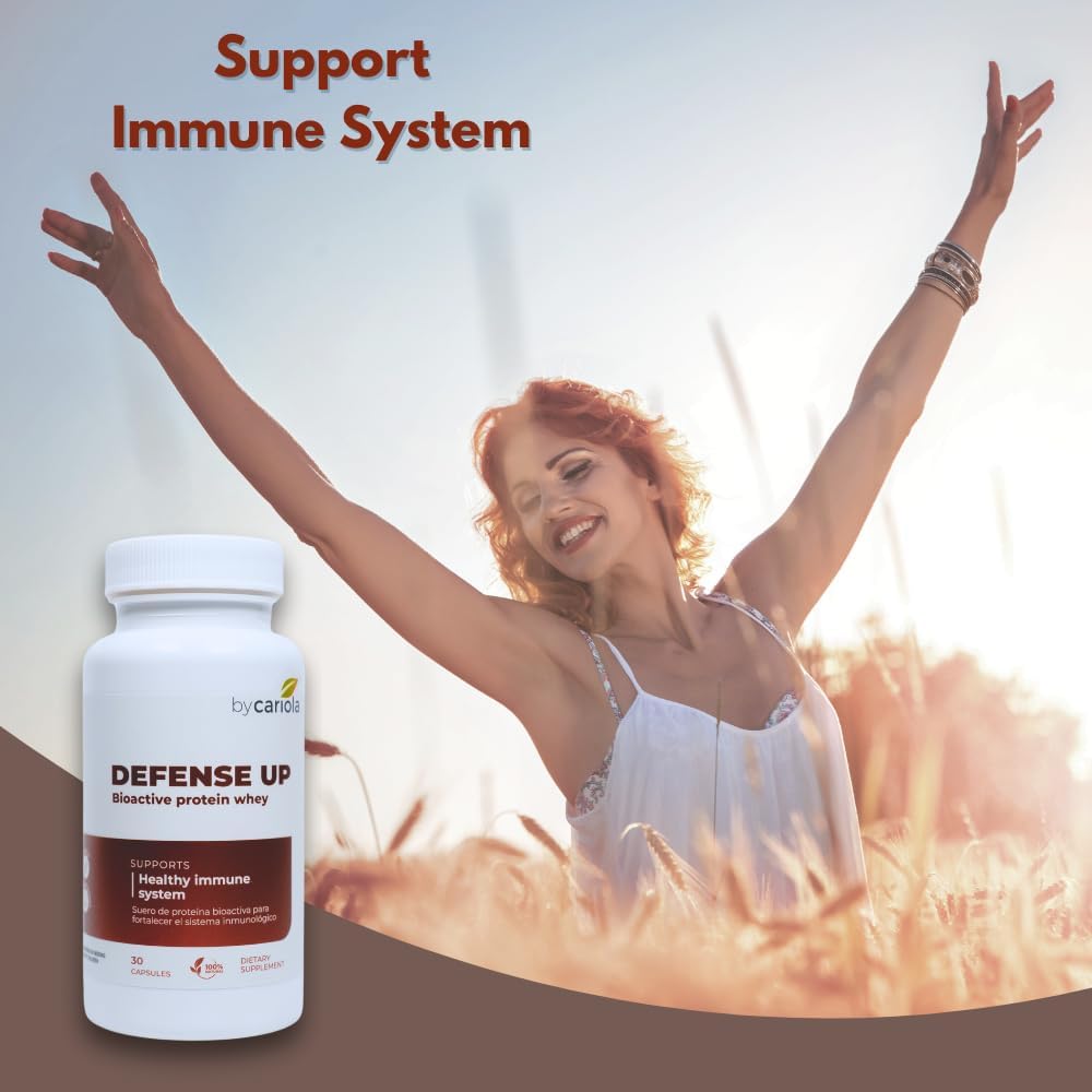 Defense Up Immune System Support Supplement with Bioactive Protein Whey, Zinc, and Vitamin D - 30 Capsules
