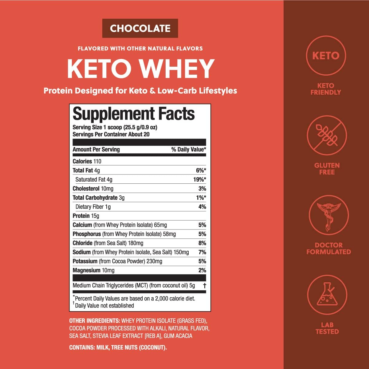 Delicious Chocolate Keto Pure Whey Protein Isolate Powder - 100% Grass Fed, Non-GMO, Gluten & Soy Free Meal Replacement Shake - BoostGo Australia