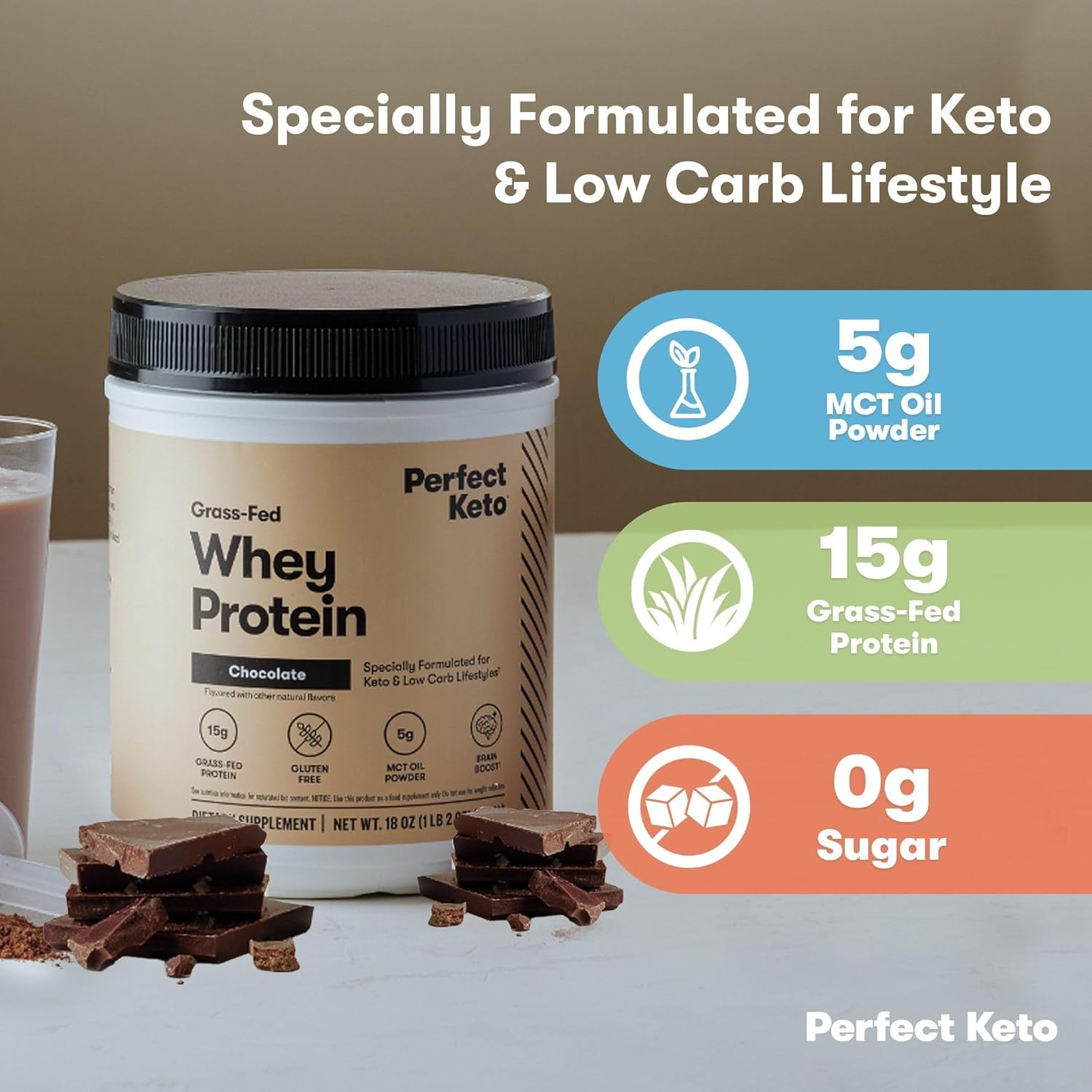 Delicious Chocolate Keto Pure Whey Protein Isolate Powder - 100% Grass Fed, Non-GMO, Gluten & Soy Free Meal Replacement Shake - BoostGo Australia