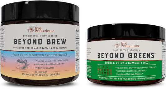Delicious Greens Powder with Mushroom Superfood for Bloating | Caffeine-Free Coffee Alternative