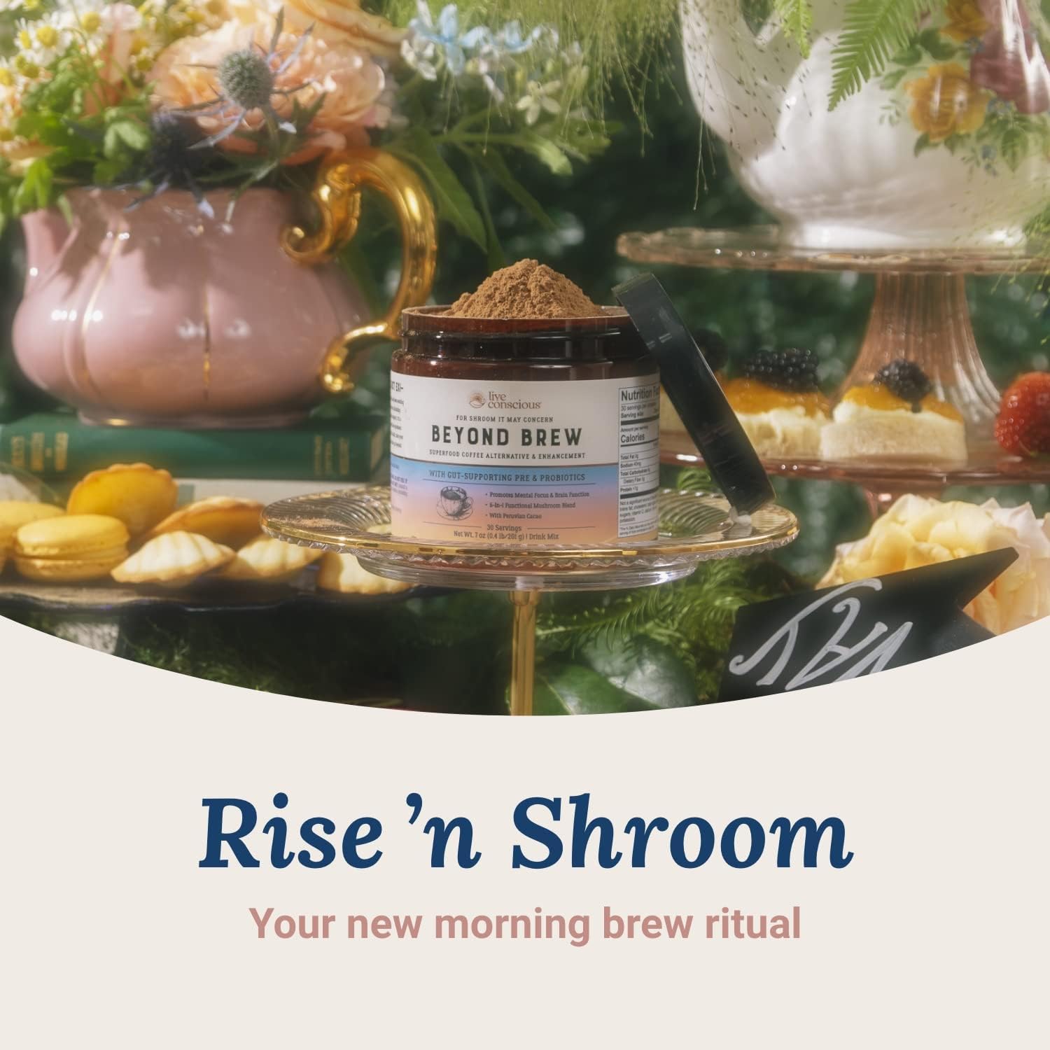 Delicious Greens Powder with Mushroom Superfood for Bloating | Caffeine-Free Coffee Alternative