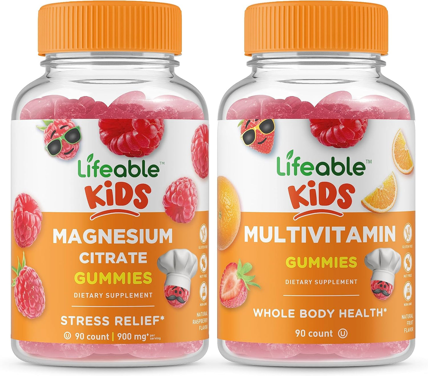 Delicious Magnesium and Multivitamin Gummies Bundle for Kids - Gluten-Free, Non-GMO Chewables with Great Taste