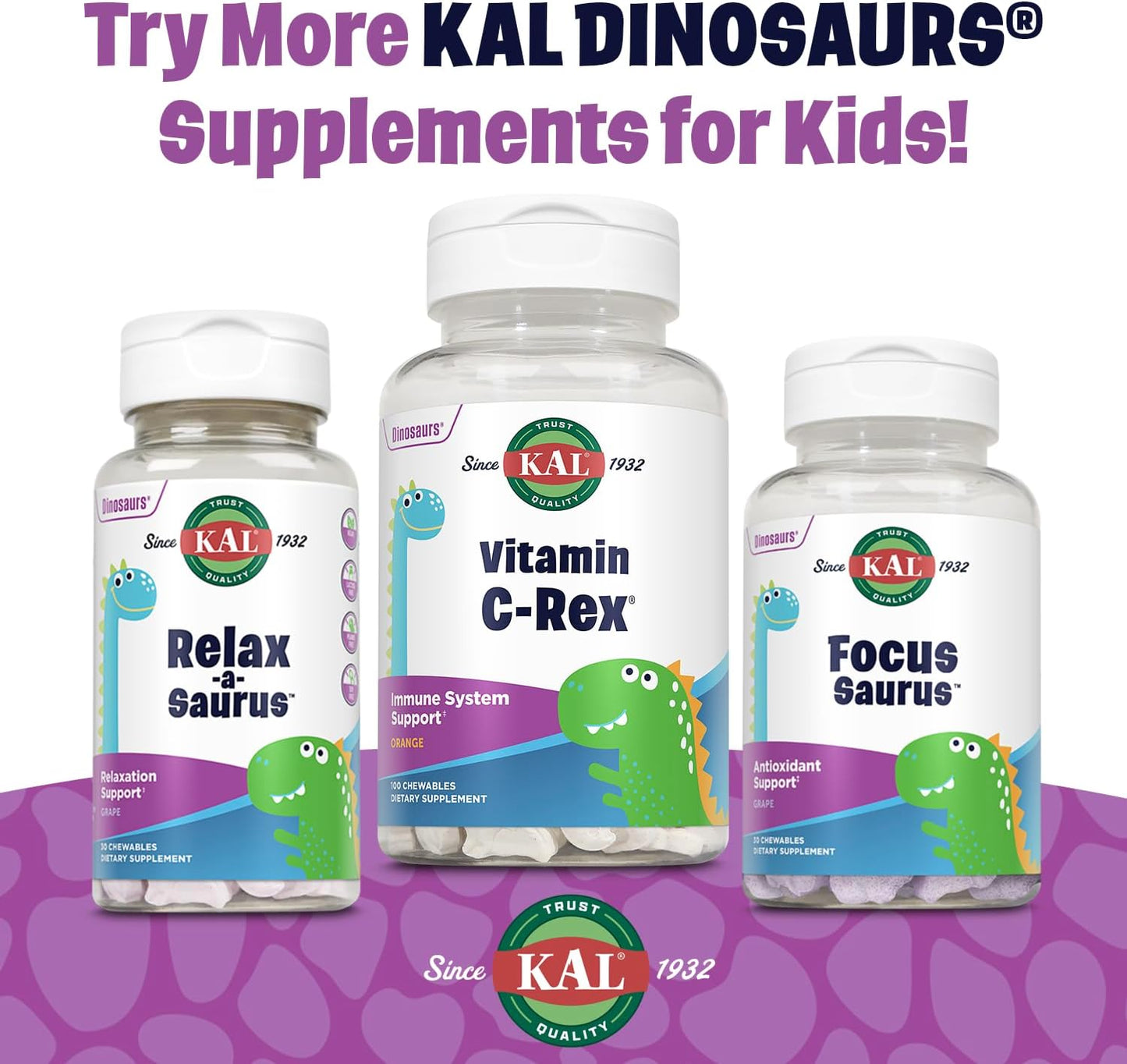 Delicious Mixed Berry Flavored Dinosaur-Shaped Kids Chewable Multivitamins, Gluten and Preservative Free, 90 Servings
