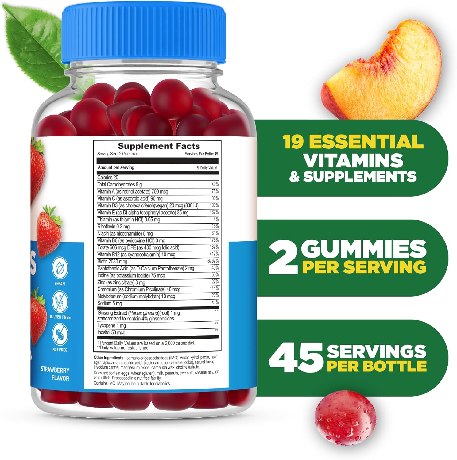 Delicious Sugar-Free Women's Multivitamin Gummies with Essential Vitamins | 90 Count