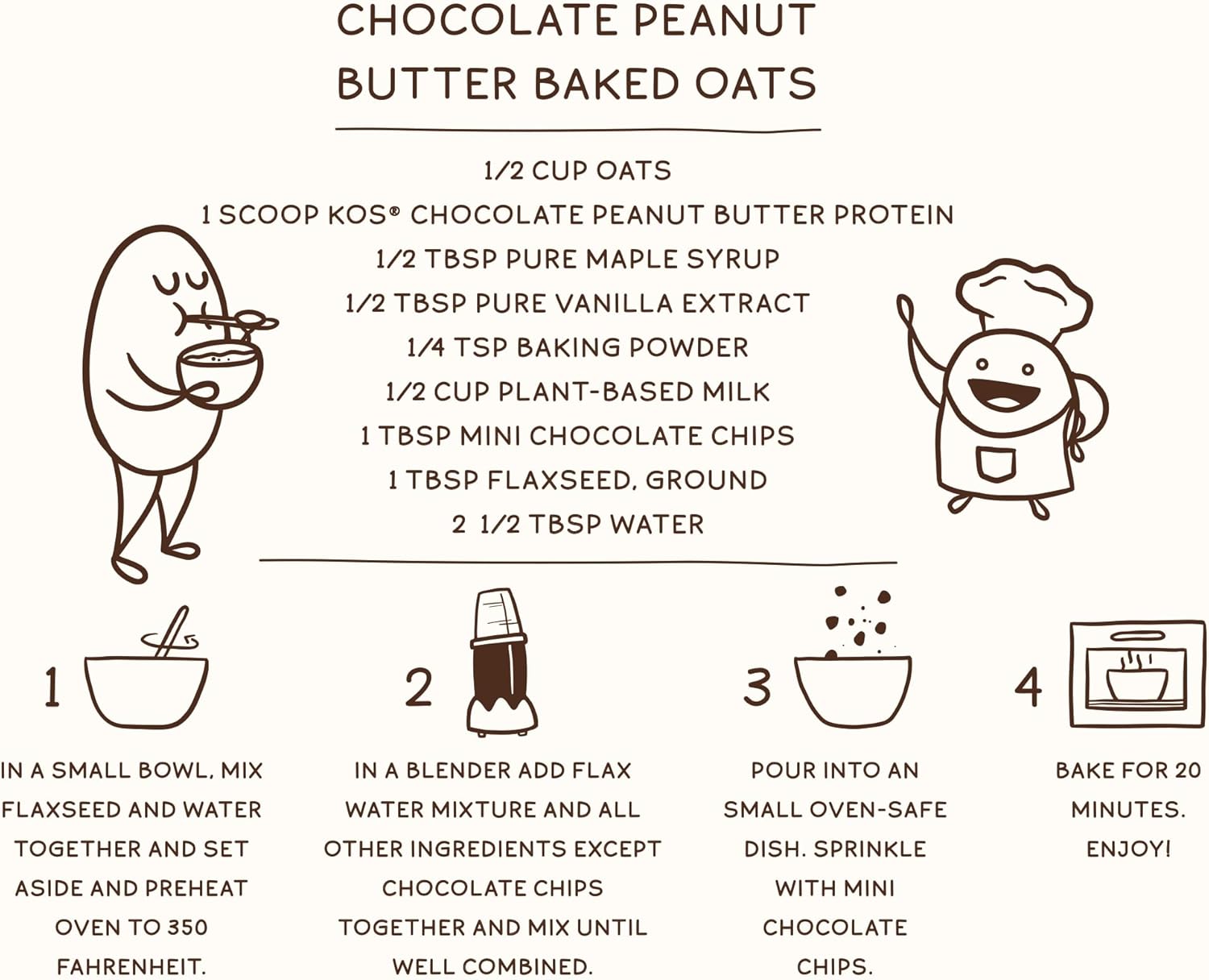 Delicious Vegan Chocolate Peanut Butter Protein Powder - KOS Organic Plant Based Meal Replacement - Keto, Gluten, Dairy, Soy Free - 2.4 lbs, 28 Servings
