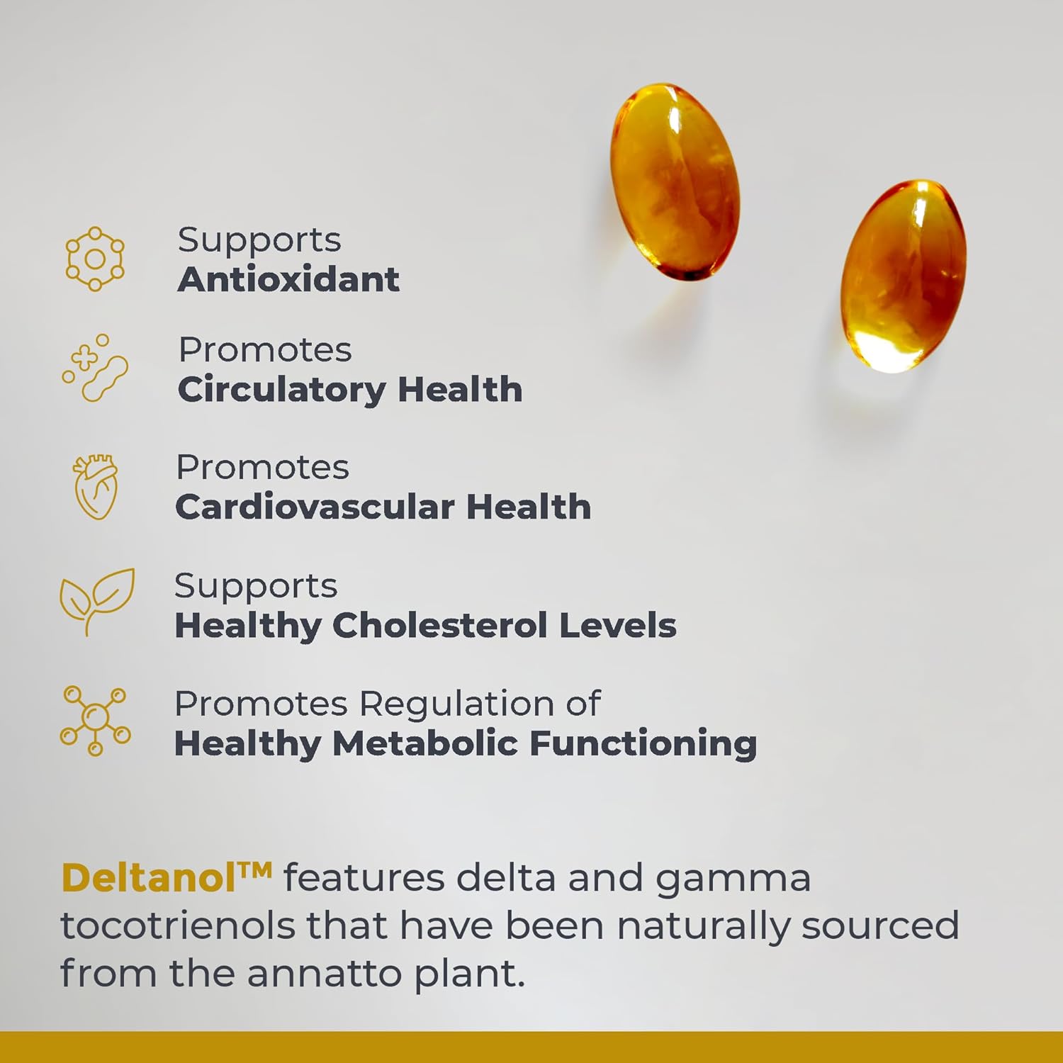 Deltanol by Premier Research Labs - Antioxidant and Cardiovascular Support with Delta-Tocotrienol Complex - 60 Plant-Based Capsules