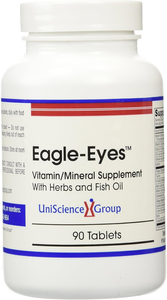Delucky Eagle-Eyes: Vision Health Supplement with Omega-3 Fish Oil, Lutein, Zeaxanthin, Bilberry Extract, Vitamins A, C, E, Zinc, NAC, Taurine - 90 Tablets