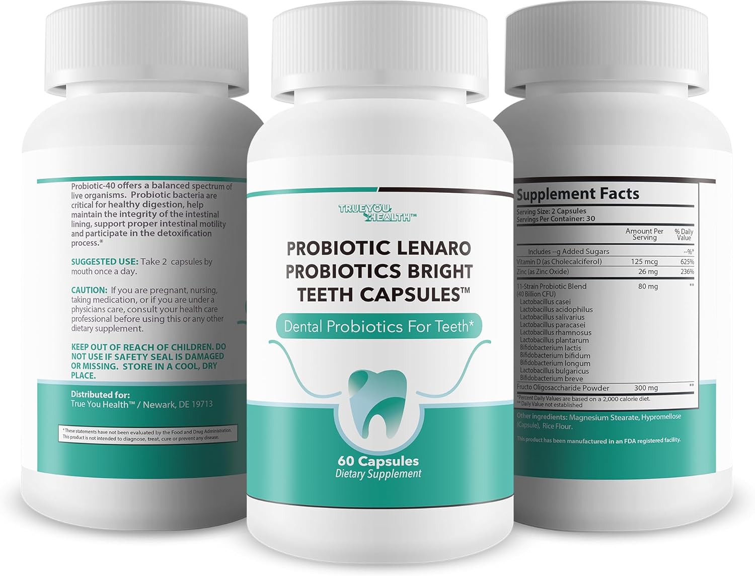 Dental Probiotics Capsules for Bright White Teeth - Probiotics for Teeth Whitening and Dental Health - Probiotic Teeth Whitening Support Capsules