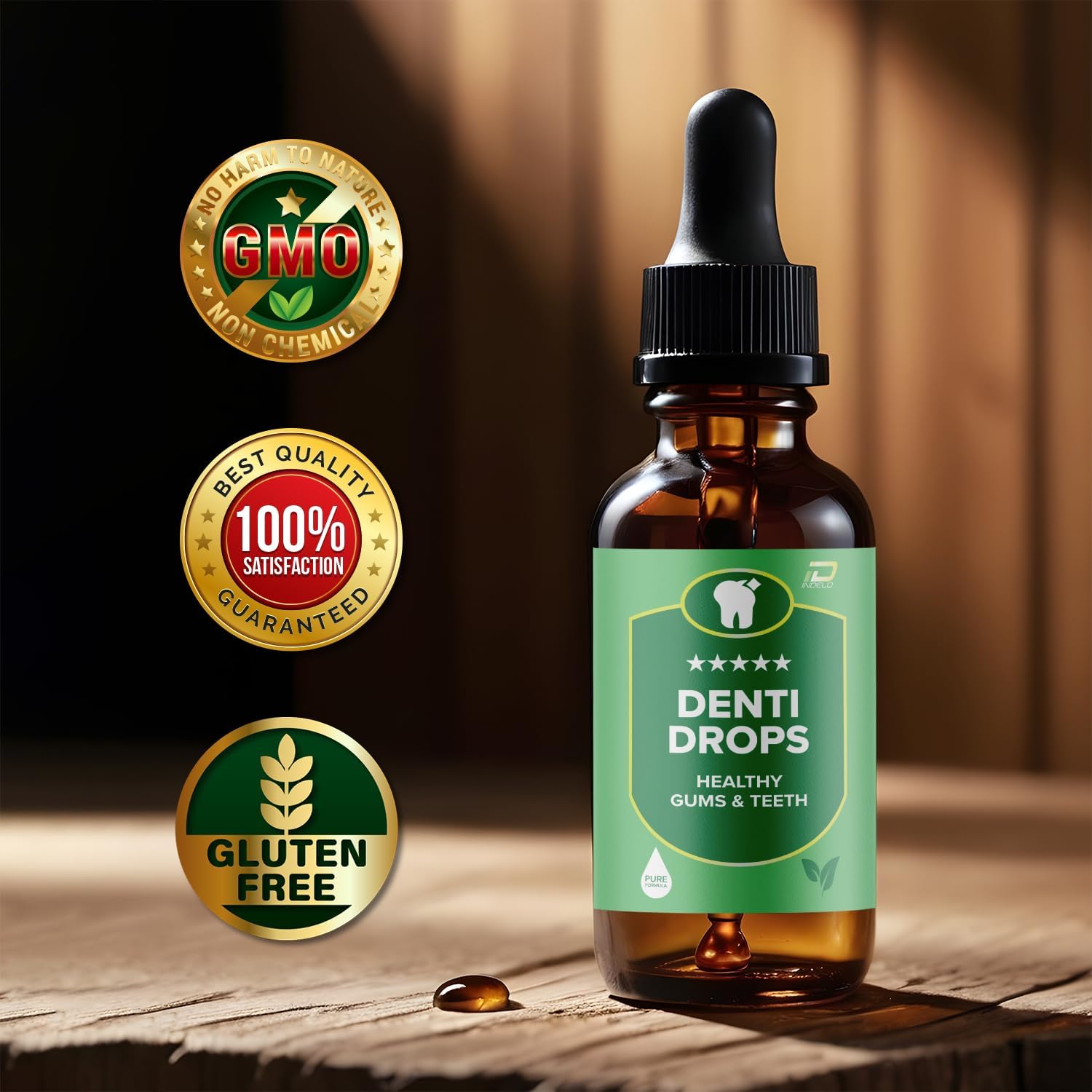 Denti Drops Pro Liquid Supplement for Healthy Gums and Teeth - 1 Month Supply